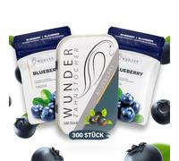 Wunder Palillos de Dientes - Arándanos - 3x 100 Palillos con sabor - Palillos de Dientes Arándanos - contra el mal aliento - aliento frescor - Limpieza dental - Paquete de 3