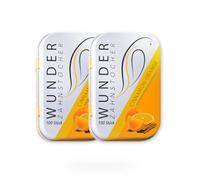 Wunder Palillos de Dientes - Canela y naranja - 2x 100 Palillos con sabor - Palillos de Dientes Canela y naranja - contra el mal aliento - aliento frescor - Limpieza dental - Paquete de 2