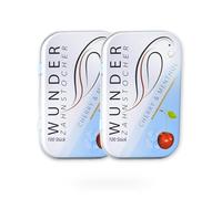 Wunder Palillos de Dientes - Cereza mentolada - 2x 100 Palillos con sabor - Palillos de Dientes Cereza mentolada - contra el mal aliento - aliento frescor - Limpieza dental - Paquete de 2