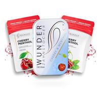 Wunder Palillos de Dientes - Cereza mentolada - 3x 100 Palillos con sabor - Palillos de Dientes Cereza mentolada - contra el mal aliento - aliento frescor - Limpieza dental - Paquete de 3