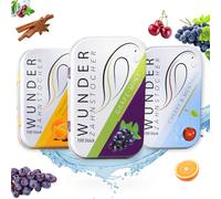 Wunder Palillos de Dientes - Tasty Pack - Uva-Menta, Cereza mentolada, Canela-Naranja - 300 palillos de dientes con sabor - aliento frescor - Limpieza dental