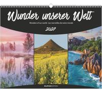 Wunder unserer Welt 2027: Wandkalender 52x42,5 cm mit 12 Natur- und Kulturschauplätzen, sprachneutralem Kalendarium und Spiralbindung