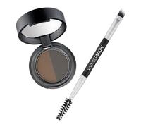 WUNDERBROW Soft Brow Define & Fill Brow Powder Duo (Negro/Castaño) - Maquillaje natural de cejas con pincel de doble punta, vegano y libre de crueldad