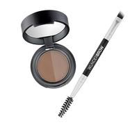 WUNDERBROW Soft Brow Define & Fill Brow Powder Duo (Castaño) - Maquillaje para Cejas de Acabado Natural con Brocha de Doble Punta, Vegano y Libre de Crueldad