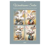 Wundersame Seelen. Kaninchen zwischen Fantasie, Humor und feiner Poesie (Wandkalender 2027 DIN A2 hoch), CALVENDO Monatskalender: Die verspielte, ... Welt außergewöhnlicher Kaninchen