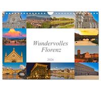 Wundervolles Florenz (Wandkalender 2026 DIN A4 quer), CALVENDO Monatskalender: Florenz ist die Stadt der Medici und pulsierende Metropole in der Toskana.