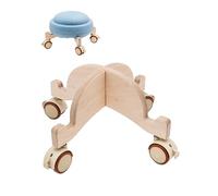wunderwunsch Rodillo de aventura para piedras apilables como juego de motricidad del mundo apilable para rodar con bloqueo, antideslizante de madera, como accesorio ideal para jugar
