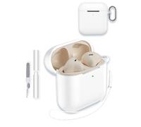 WUNIAK - Funda para auriculares Marshall Minor IV 2025, funda protectora portátil de silicona suave, resistente a los arañazos, resistente a los golpes, con kit de limpieza, mosquetón y cordón para