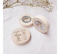 WunM Studio Abrebotellas Personalizado con imán de Madera para Nevera de Primera comunión, Recuerdo de Ceremonia de comunión Personalizado para niños Bonitos, Personalizado, 20 Piezas