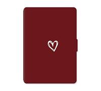 WunM Studio CE Funda De Silicona Suave para Kindle 2019 Funda Protectora De 10ª Generación para Kindle 2018 Paperwhite 4 3 2 1 Cases-Red Simple Love Heart Birthday Gift,Red,Pq94Wif