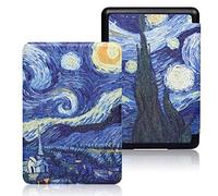 WunM Studio Funda Inteligente para Kindle 7th Generation, Funda Delgada para Kindle 2014, Funda magnética Capa con Auto Sleep Wp63Gw/Van Gogh Cielo Estrellado Pintura al óleo Famosa