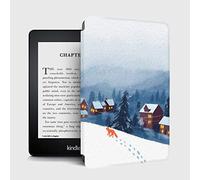 WunM Studio Funda Pintada para Kindle Oasis, Solo se Adapta a los nuevos Kindle Oasis de 7 Pulgadas (10.ª generación, Lanzamiento de 2019 y 9.ª generación, Lanzamiento de 2017)/Snow Fox