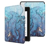 WunM Studio Funda Suave para Kindle Voyage NM460GZ 2014 Kindle Paperwhite 1 2 3 4 10. ª generación 2019 J9G29R Funda Protectora Funda, mármol Azul Hoja de Oro