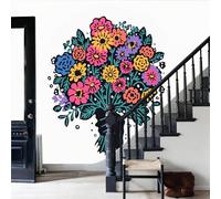 WunM Studio Papel pintado de papel no tejido - ramos coloridos Flores creativas - 350x256cm - Fotomurales Decorativos Papel tapiz fotográfico Dormitorio Para la sala -transpirable y fácil de instalar
