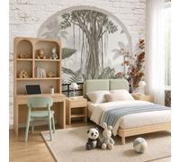 WunM Studio Papel Pintado Panorámico Planta palmera,Fotomural paisaje natural forestal,Papel Pintado Tejido No Tejido No Autoadhesivo,Decoración de Pared para Dormitorio,184x127cm