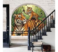 WunM Studio Papel tapiz fotográfico muro de Animales bohemios 200x140cm tissu non tissé Fondo De Pantalla XXL Moderna Decoración De Pared Sala Cuarto Oficina Salón,Lianas de tigre