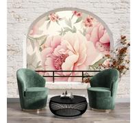 WunM Studio Papel tapiz fotográfico muro de estampado floral 400x280cm tissu non tissé Fondo De Pantalla XXL Moderna Decoración De Pared Sala Cuarto Oficina Salón,plantas de peonía