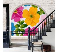 WunM Studio Papel tapiz fotográfico muro de Estilo Pop Art 368x254cm tissu non tissé Fondo De Pantalla XXL Moderna Decoración De Pared Sala Cuarto Oficina Salón,Flores coloridas