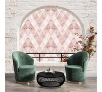 WunM Studio Papel tapiz fotográfico muro de Patrón de mármol 300x210cm tissu non tissé Fondo De Pantalla XXL Moderna Decoración De Pared Sala Cuarto Oficina Salón,rayas geométricas