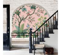 WunM Studio Papel tapiz fotográfico muro de Plantas y flores tropicales 184x127cm tissu non tissé Fondo De Pantalla XXL Moderna Decoración De Pared Sala Cuarto Oficina Salón,Hojas y flores