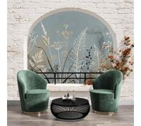 WunM Studio Papel tapiz fotográfico muro de Ramas de plantas 400x280cm tissu non tissé Fondo De Pantalla XXL Moderna Decoración De Pared Sala Cuarto Oficina Salón,Hierbas silvestres y helechos