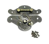 WUNZILO 1 PCS Estilo de enganche antiguo grabado de bronce vintage diseño bronce antiguo joyería de madera hebilla candado pequeño joyero maleta o muebles, L