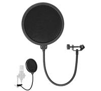 WUNZILO 1 pcs Protección contra Pop, 6 Pulgadas Filtro Pop para micrófono, con Cuello de Cisne Flexible de 360 ° y Brazo estabilizador, Diámetro 10 cm