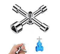 WUNZILO 1 pieza 4 vías 5 dimensión interior 7 mm/10 mm/12 mm/13 mm/18 mm llaves triangulares llaves para caja eléctrica, gas, agua, contador de electricidad, caja de armario