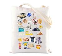 WUNZILO 1 pieza Bolsa Tela Tote Bag, Bolsos Bandolera Mujer, Bolsas de Algodón Natural Reutilizables, Bolsas de Tela Bonitas（05）