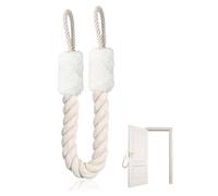 WUNZILO 1 pieza cuerdas de bloqueo de puerta,cuerdas para puerta, cuerda multifuncional, tirador de tope de puerta, apto para puertas, mascotas y niños, protector de dedos(Blanco)