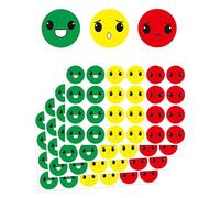 WUNZILO 1200 pcs pegatinas de humor, alegres y tristes, pegatinas de caras sonrientes, pegatinas rojas/amarillas/verdes para recompensa educativa