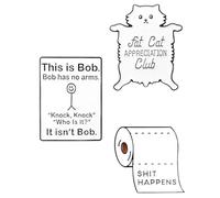 WUNZILO 3 pcs Broche de esmalte divertido,alfileres de solapa con"This is Bob", broche de metal esmaltado,broche de aleación para bromear,broche de solapa para abrigo,broche para mochilas, chaquetas