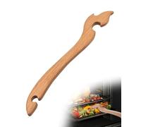 WUNZILO Extractor Rejilla de Horno de Bambú,Extractor de Rejilla de Horno de silicona duradera,Extractor de Horno Herramienta de Empuje Accesorios para Horno Prevenir Quemaduras,para tostadora, 27 cm