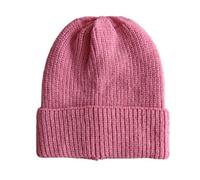 WUODHTW Beanie Hat for Men Women, Wool Fisherman Beanies, Cuffed Knit Warm Winter Hats Skull Cap Ski Cap for Outdoor (Pink)