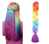 WUODHTW Braiding Hair Extension Braids Hair Hot Synthetic Crochet Twist Braid Hair Extension for Box Braids Synthetic Fiber for Women Cosplay Halloween (-D4)