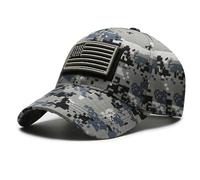 WUODHTW Gorra de Béisbol para Hombre y Mujer, Bandera de Estados Unidos, Malla de Camuflaje, Táctica para Operador Militar, Tiro y Caza, Azul 1, Talla Única