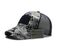 WUODHTW Gorra de Béisbol para Hombre y Mujer - Bandera de Estados Unidos, Malla de Camuflaje, Táctica para Operador Militar, Tiro y Caza - Azul, Talla Única