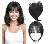 WUODHTW Hair Topper with Bangs Clip Cover Hair Toppers for Women Extensions with Thinning Hairs, 10 pulgadas Clip recto en flequillo Hairs Piece (2 #)
