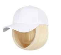 WUODHTW Peluca de béisbol para mujer, con extensiones de pelo, lacio, corto, estilo bob, ajustable, sombrero de lengua de pato