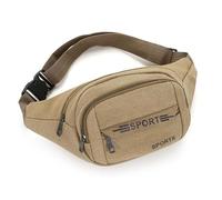 WUODHTW Riñonera deportiva para hombres y mujeres, bolsa de teléfono móvil al aire libre para correr, fitness, ocio, bolsa de lona, Khaki Color 1, Mochila informal