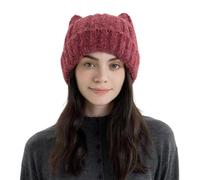 WUODHTW Winter Hats for Women - Knitted Thermal Beanie for Women Warm Stretch Skull Cap Womens Winter Hat Ski Cold Hat (Red)