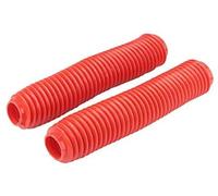 WUPEDI Cubierta Delantera for Horquilla de Motocicleta, 360 x 60 mm, Universal, de Goma, for amortiguación de Golpes, 1 par, Color Rojo Polainas de Goma Delanteras