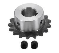 WUPEDI Pieza del piñón impulsor de motosierra Para 25 Piñón de rodillo cadena 10 mm diámetro 37,5 Od 17 dientes C45 Acero(BLACK 12mm Bore 37 5mm OD 4x1 8mm Keyway 17 Tooth)
