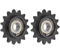 WUPEDI Pieza del piñón impulsor de motosierra Para 35 Piñón tensor de cadena Diámetro 10 mm Paso 3/8 15 dientes Rodillo acero al carbono C45 con rodamiento, Iso 06C 2(BLACK 49mmx10mm)