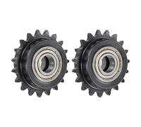 WUPEDI Pieza del piñón impulsor de motosierra Para Piñón tensor de cadena 25 rodillos, diámetro 8 mm, paso 1/4, 19 dientes, acero al carbono C45 con rodamiento, Iso 04C, 2(BLACK 42mmx10mm)