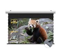 WUPRO FlowArc Pantalla de Proyección 120 Pulgadas, Eléctrica Motorizada, Soft Matte Gray Anti-Speckle, Montaje en Pared y Techo, Compatible con Todos los Proyectores, para Ambientes con Poca