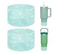WUQID Paquete de 2 botas de silicona brillantes compatibles con vaso Stanley de 20 a 40 onzas y botella de agua Hydro Flask de 12 a 24 onzas y más botellas/vasos, ancho inferior de 2.8 a 2.95