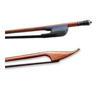 WUQIMUSC Arco de violín de madera de Brasilwood 4/4 estilo barroco con rana de ébano, pelo negro natural de caballo liso (pelo negro)