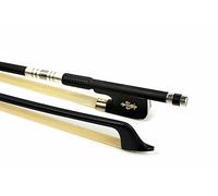 WUQIMUSC Arco de violonchelo tamaño 4/4 palo de fibra de carbono de ébano rana natural arco pelo bonito patrón incrustaciones