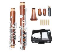 WUQIMUSC Clarinete Bb para estudiante Madera de Ebonita B Flat 17 teclas Niquelado Clarinete Principiante Set 2 Barriles con Guantes de Paño de Limpieza Instrumento (rose)